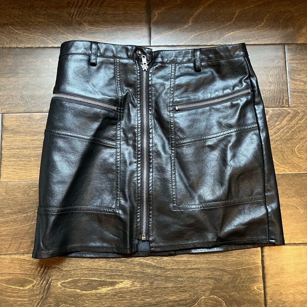 Altar’d State Black Faux Leather Skirt